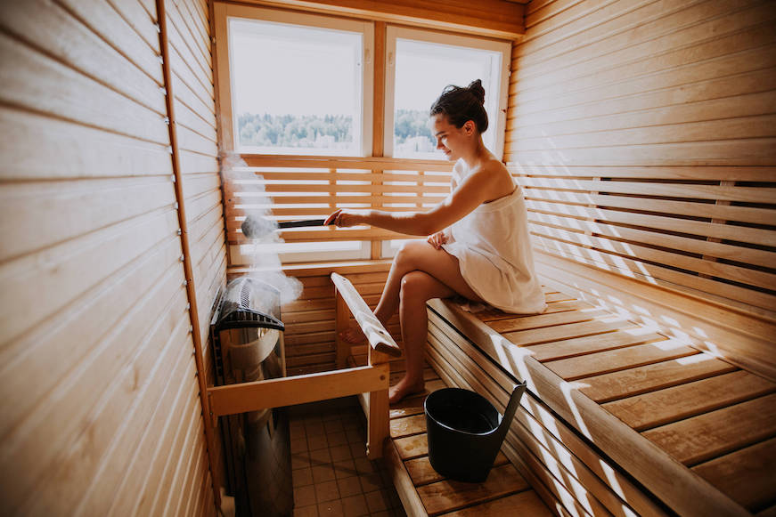 Äkäslompolo sauna cabaña vacaciones en familia